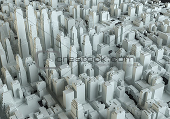 Aerial view of abstract city center