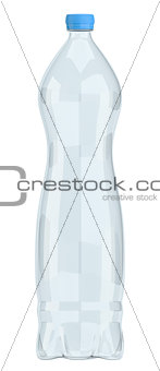 Plastic bottle for water isolated