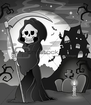 Black and white grim reaper theme 1
