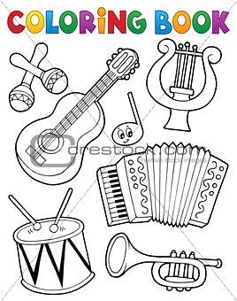 Coloring book music instruments 1