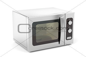 Silver microwave oven