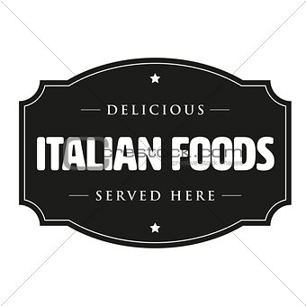 Delicious Italian Foods vintage stamp