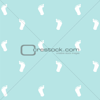 Seamless pattern, prints of foots of the child