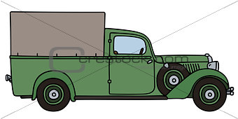 Vintage green delivery truck