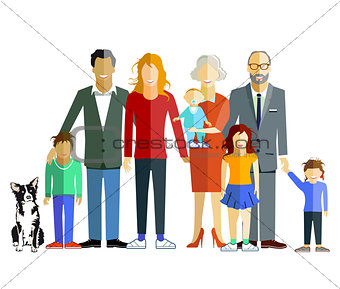 Family generation together, illustration