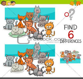 spot the differences with cats or kittens