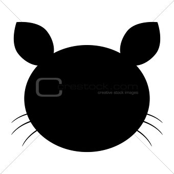 Cat head  the black color icon .