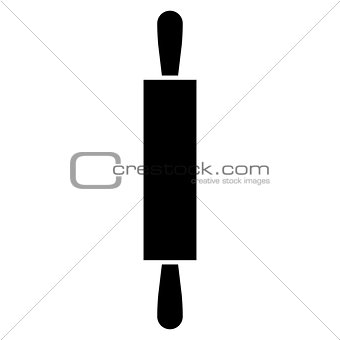 Rolling pin  the black color icon .