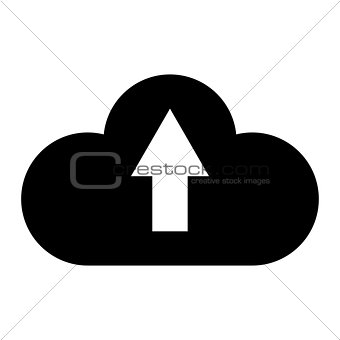 Cloud service  the black color icon .