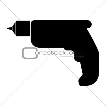 Hand drill  the black color icon .