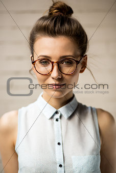 Beautiful hipster girl outdoor portrait.