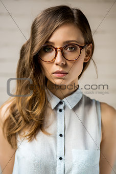 Beautiful hipster girl outdoor portrait.