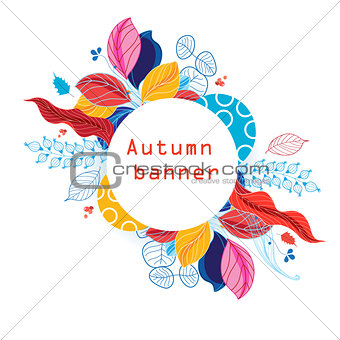 Bright colored autumn banner