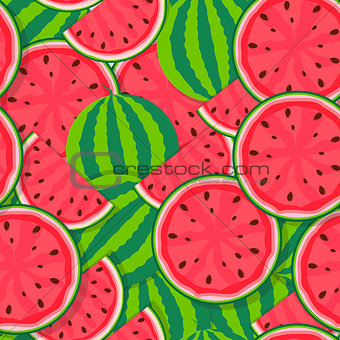 Seamless Pattern Background from Watermelon. Vector Illustration