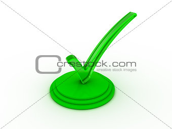 Check mark icon. 3d rendering