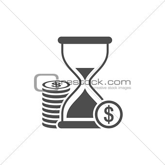 Hourglass with coins icon