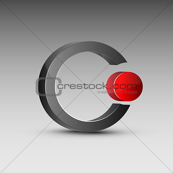 Circle shaped red and gray logo