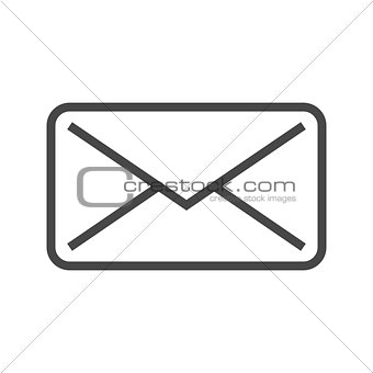 Mail Thin Line Vector Icon.