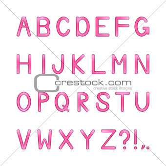 vector shiny letters set