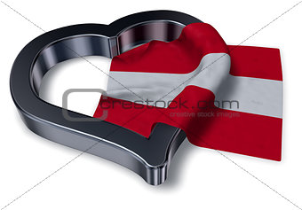 austrian flag and heart symbol - 3d rendering