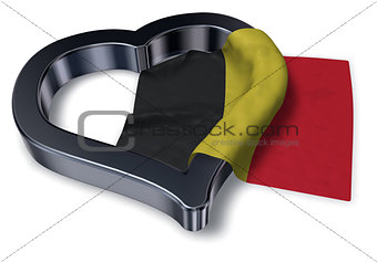 flag of belgium and heart symbol - 3d rendering