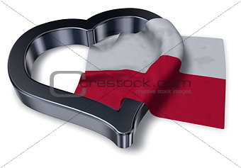 flag of poland and heart symbol - 3d rendering