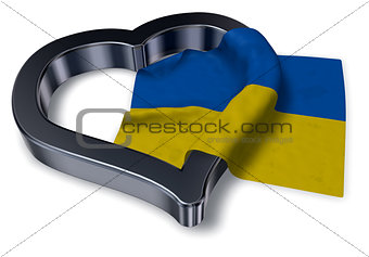 ukrainian flag and heart symbol - 3d rendering