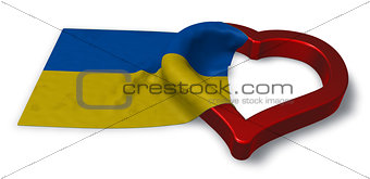 ukrainian flag and heart symbol - 3d rendering