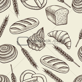 Seamless pattern with baking elements.