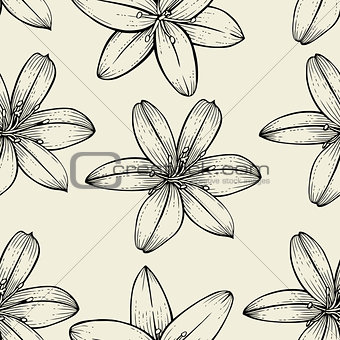 pattern of Lily flowers