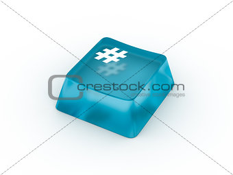 Pound sign on keyboard button. 3D rendering