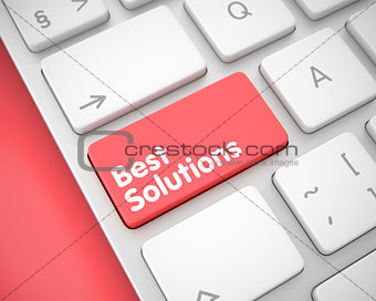 Best Solutions - Message on the Red Keyboard Keypad. 3D.
