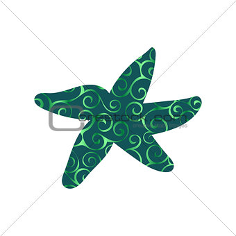 Starfish nautical color silhouette animal