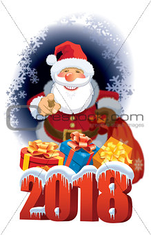 Santa Claus with New Year 2018