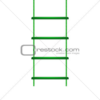 Wooden rope ladder in green design