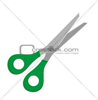 Scissors icon, flat, cartoon style. Isolated on white background. Vector illustration.