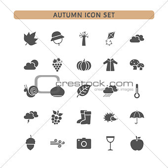 Autumn icon set on a white background