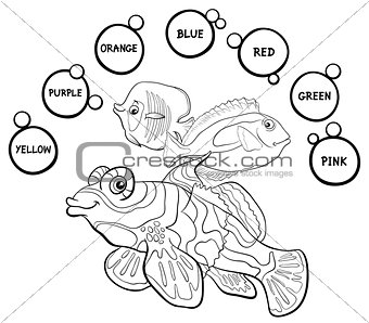 basic colors educational coloring page