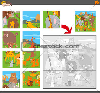 jigsaw puzzle game with cartoon animals