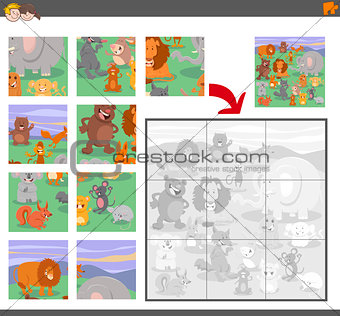 jigsaw puzzle game with animal characters