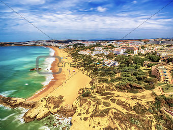 Algarve, Portugal: aerial UAV photo of the coast