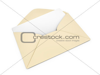 an envelope with a blank letter