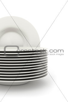 some plates isolated on white