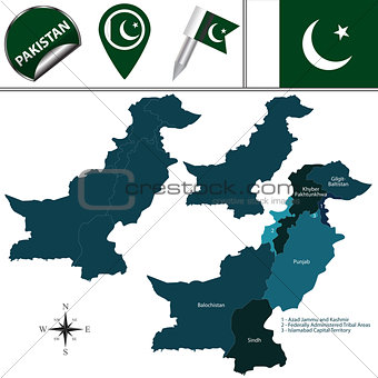 Map of Pakistan with Administrative Units