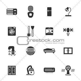 household appliances icon set