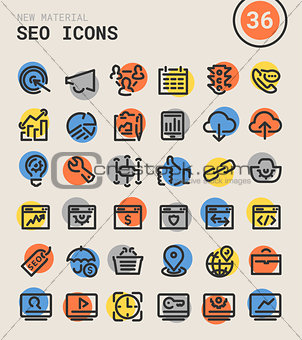 SEO bold linear icons