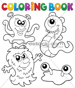 Coloring book monster theme 3