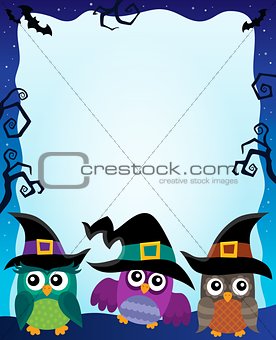 Halloween image with owls theme 2
