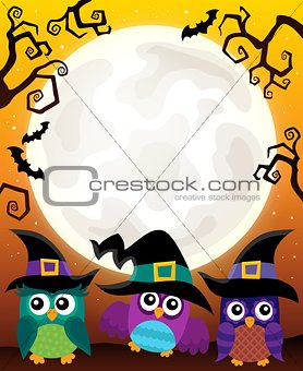 Halloween image with owls theme 3