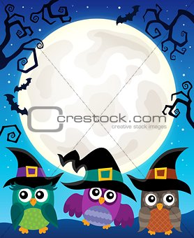 Halloween image with owls theme 4